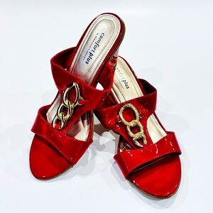 COMFORT PLUS BY PREDICTIONS Red patent leather sandals